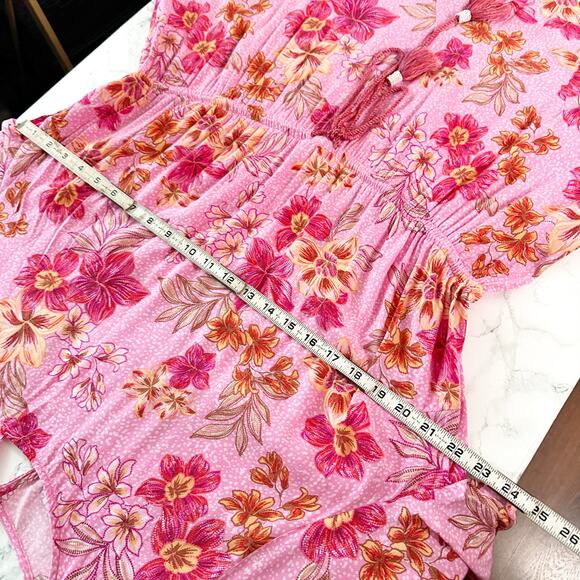 Loft Lily Godet Puff Sleeve‎ Mini Flare Dress Pink 3/4 sleeve Women’s Size XXL - Picture 11 of 12